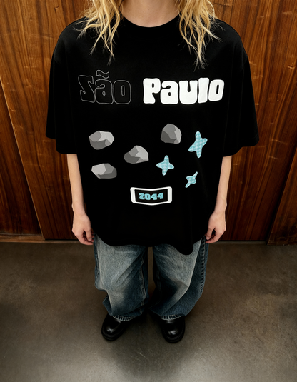 Sao Paulo Black Oversized T-Shirt