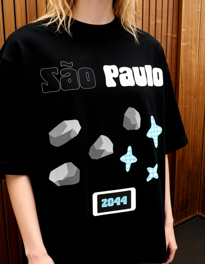 Sao Paulo Black Oversized T-Shirt