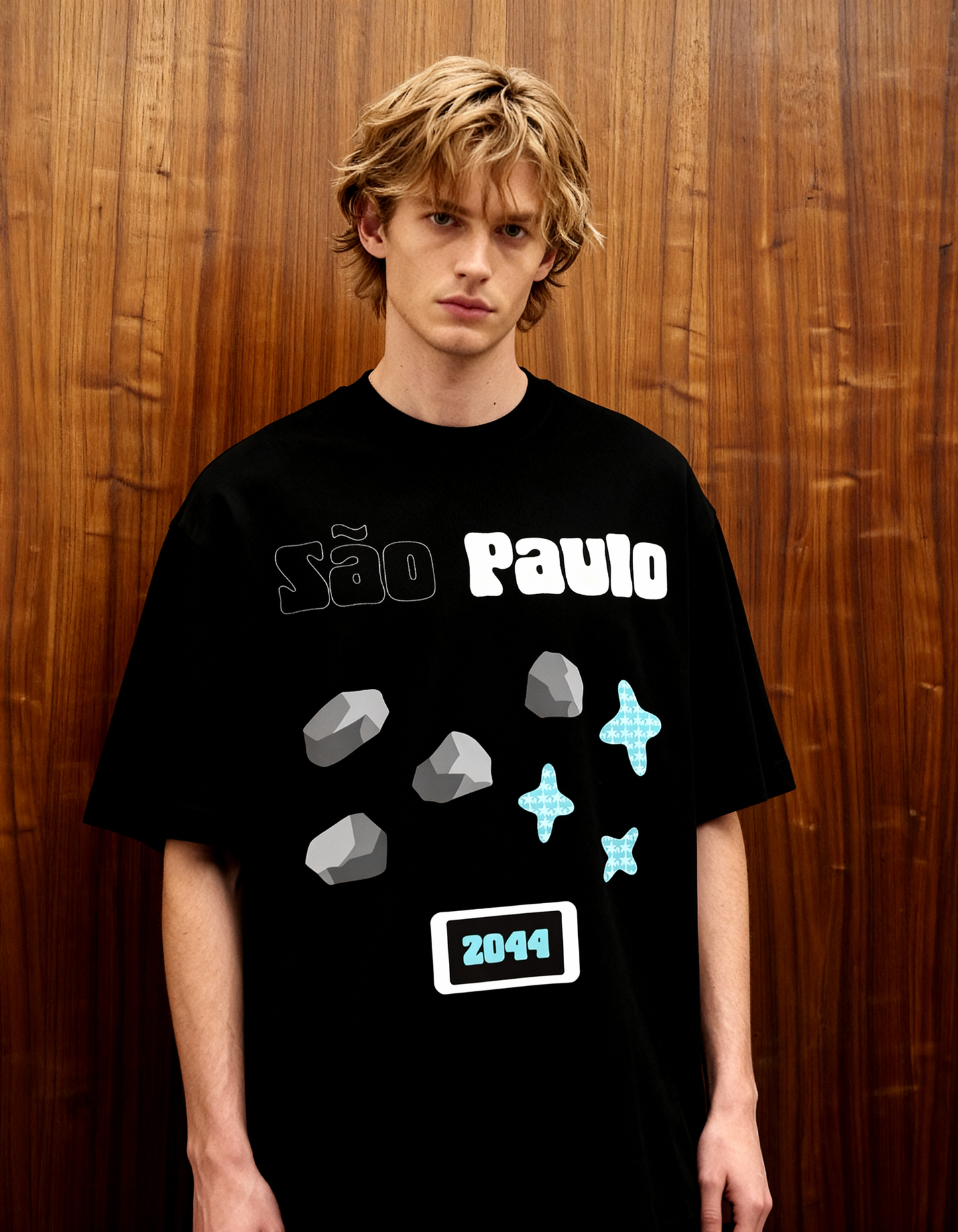 Sao Paulo Black Oversized T-Shirt