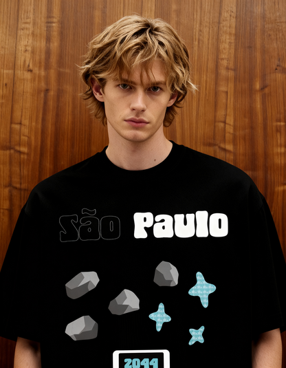 Sao Paulo Black Oversized T-Shirt