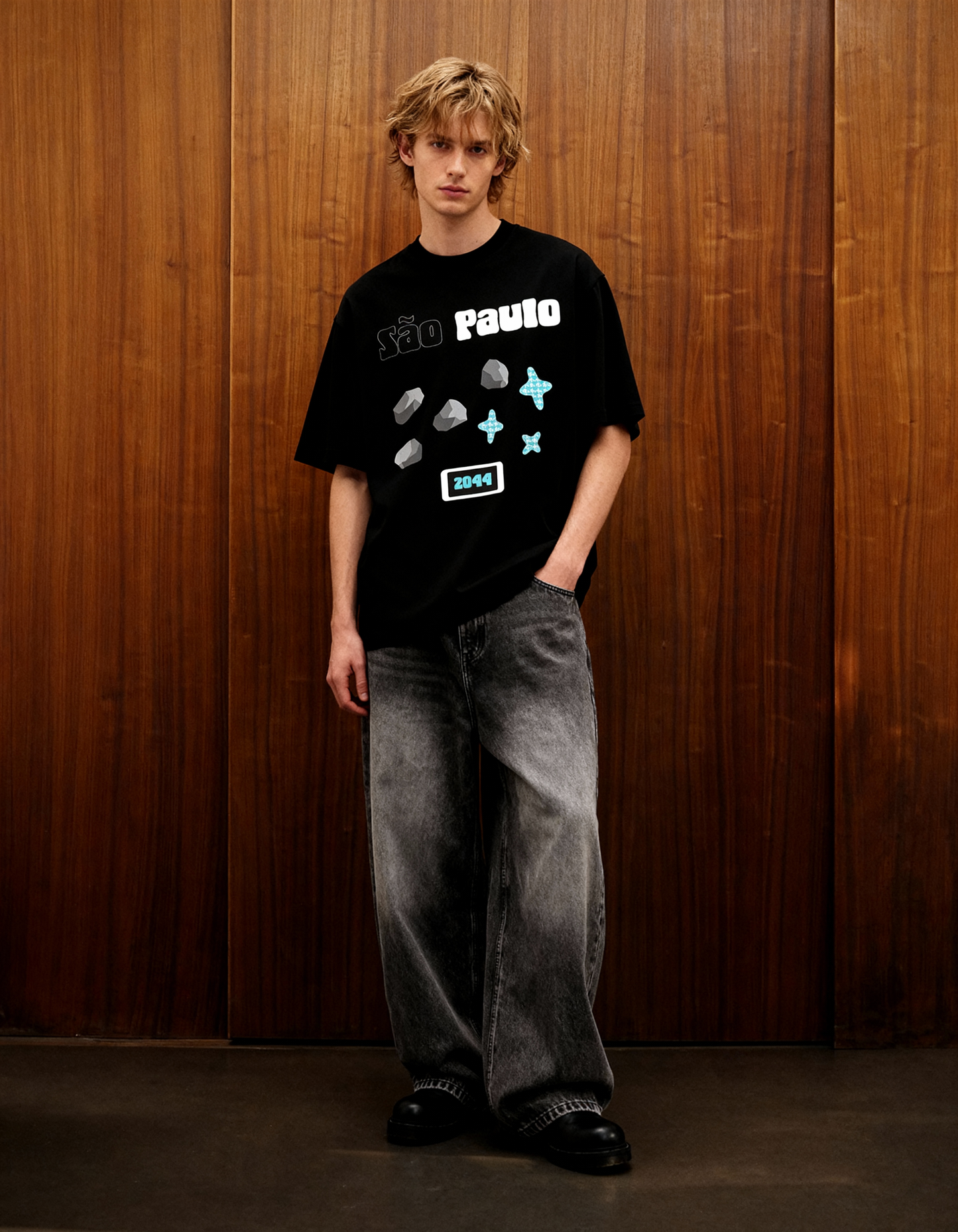 Sao Paulo Black Oversized T-Shirt