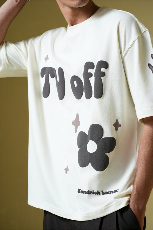 TV off Cream Oversized T-Shirt - Buy Old Money Online in India at Main Character