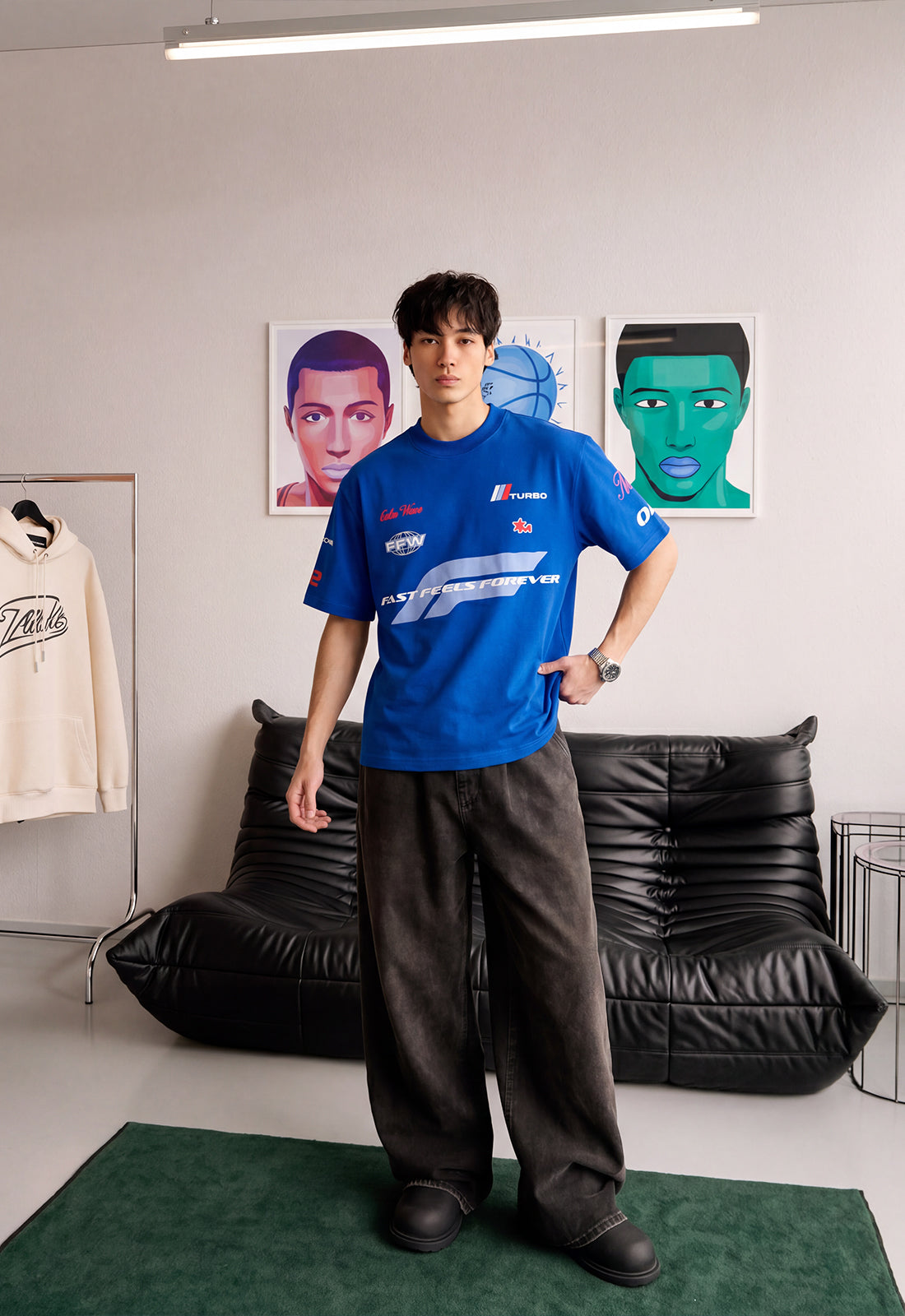 Fast Feel Heavyweight Oversize T-Shirt in Blue