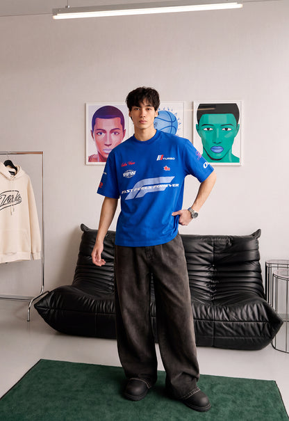 Fast Feel Heavyweight Oversize T-Shirt in Blue