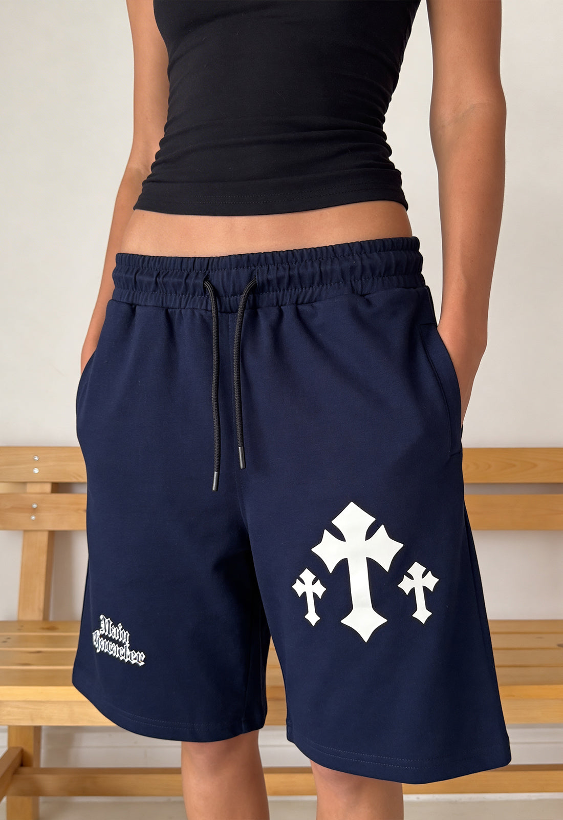 God Mode Navy Blue Shorts