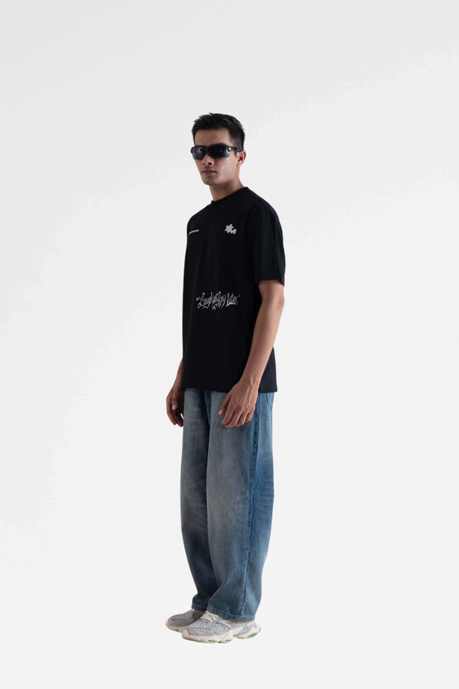 Buy Laugh Now Black Oversized T-Shirt Online at Main Character India
