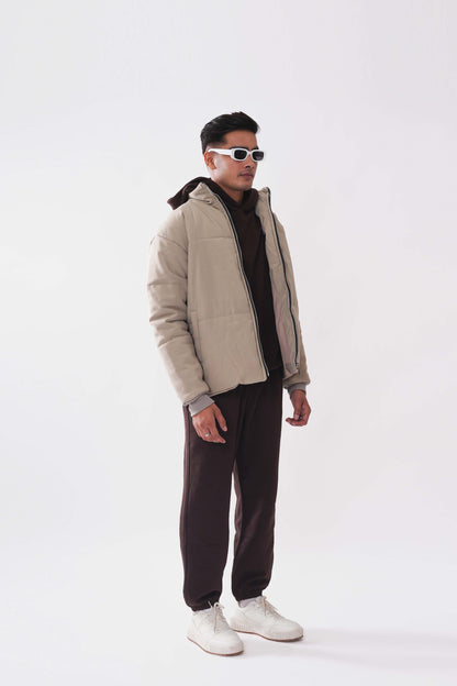 Buy Heavy Padded Cream Puffer Jacket Online at Main Character India