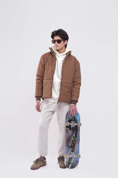 Buy Heavy Padded Brown Puffer Jacket Online at Main Character India