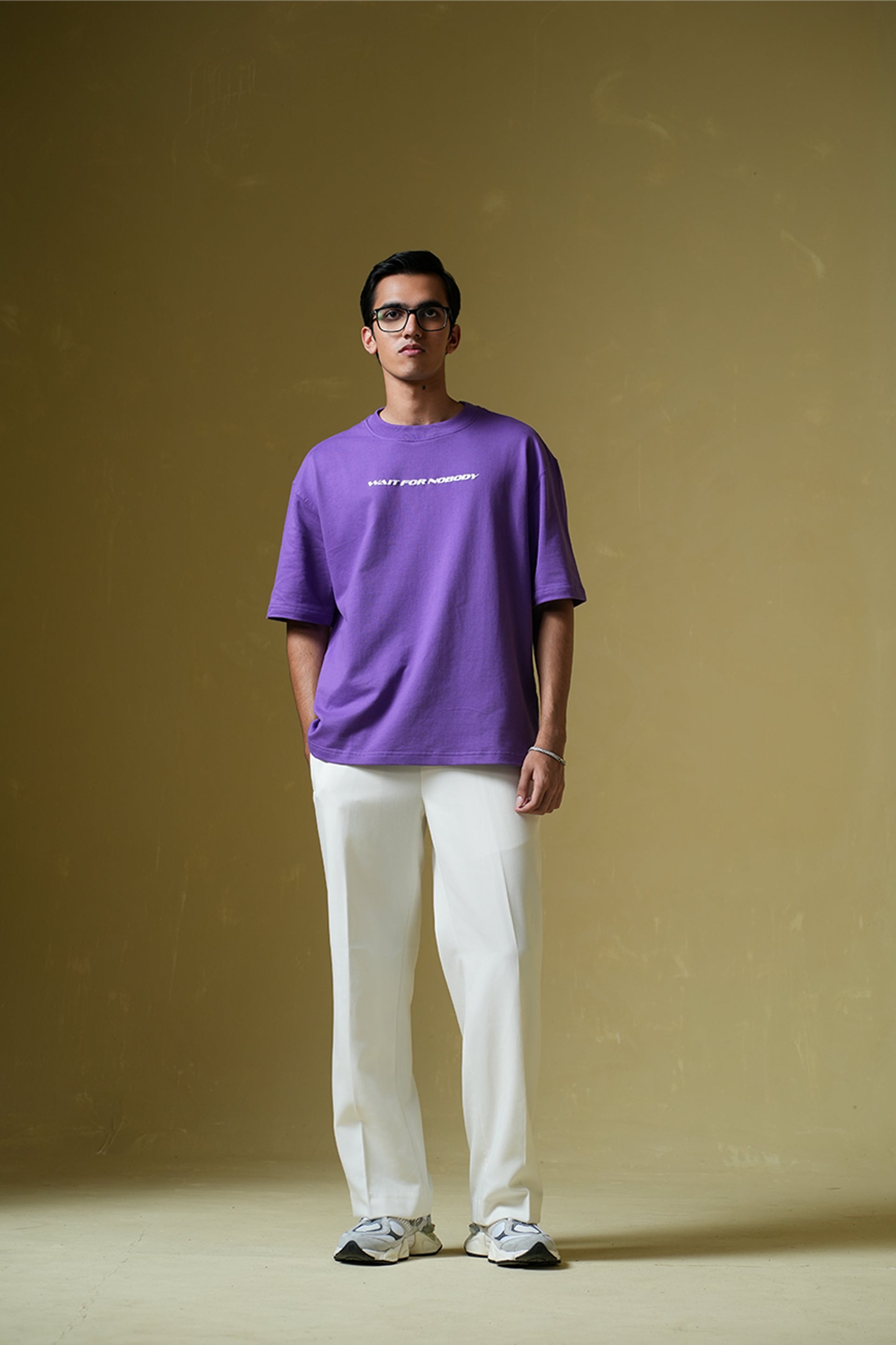 Buy Wait For Nobody Purple Oversized T-Shirt Online at Main Character India