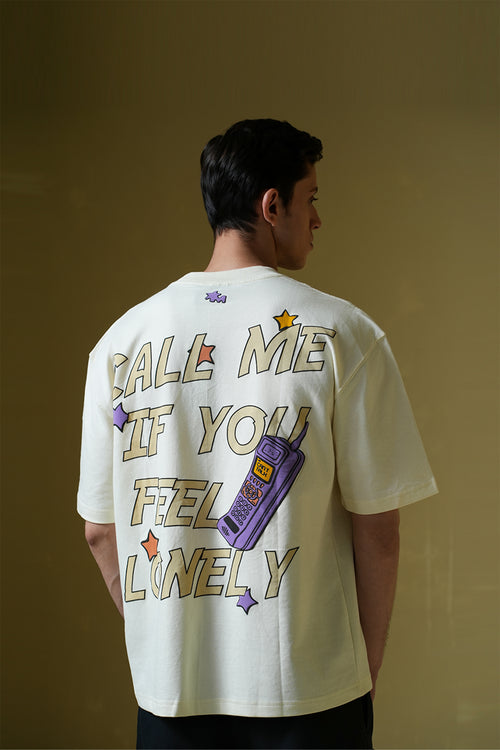 Call Me Cream Oversized T-Shirt