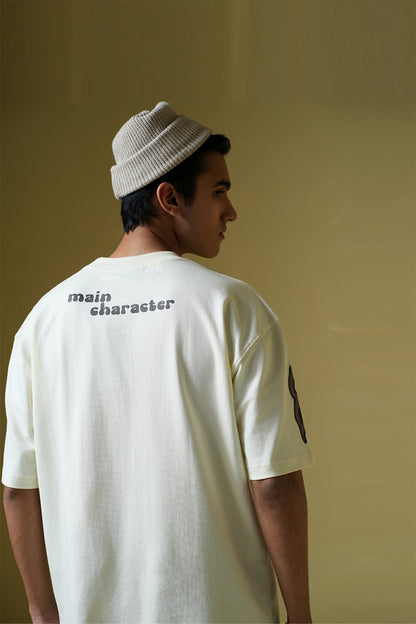 Buy TV off Cream Oversized T-Shirt Online at Main Character India