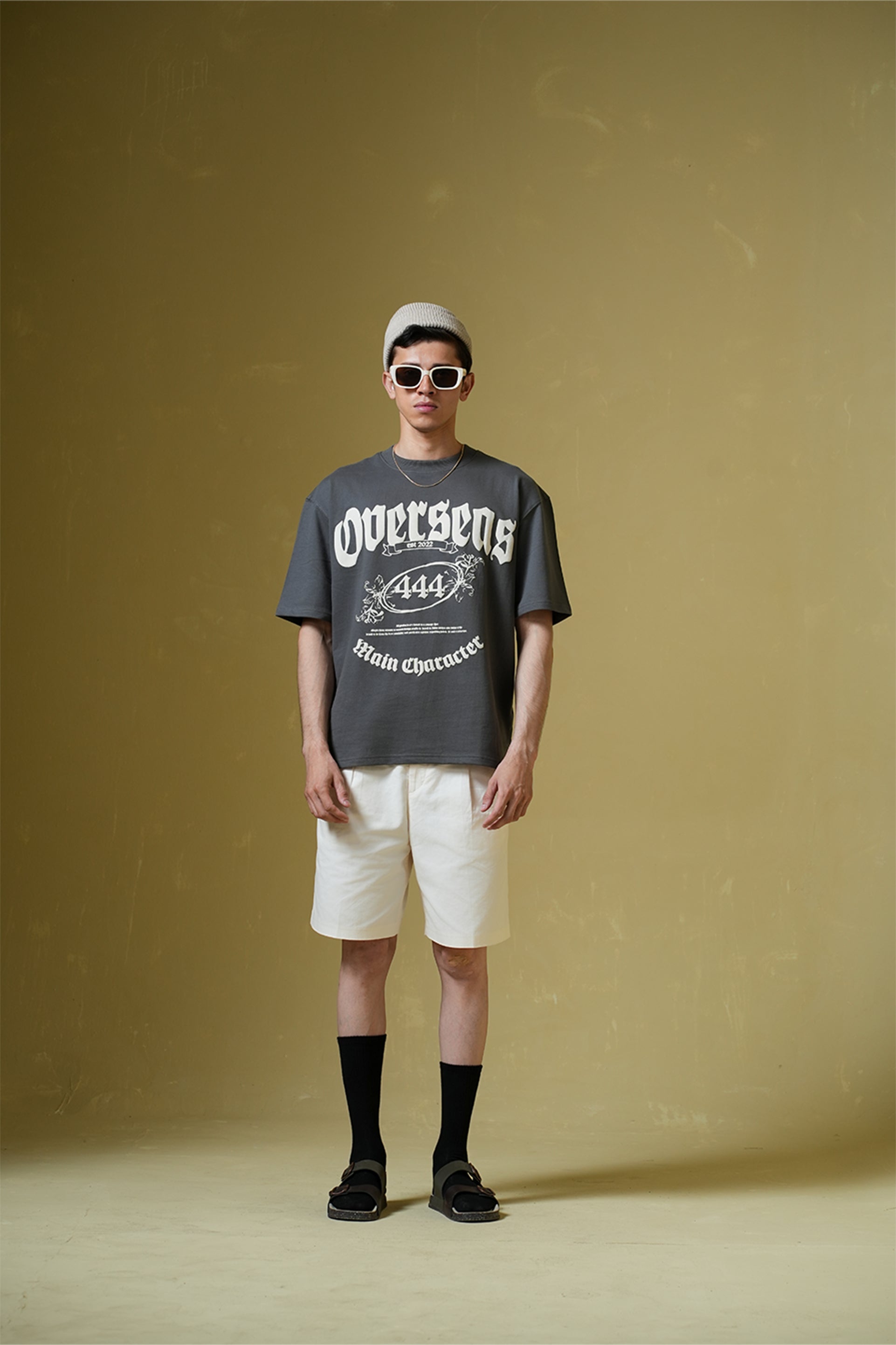 Buy Overseas Smokey Grey Oversized T-Shirt Online at Main Character India