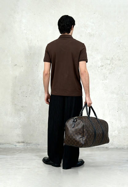 Brown French-Terry Polo T-Shirt