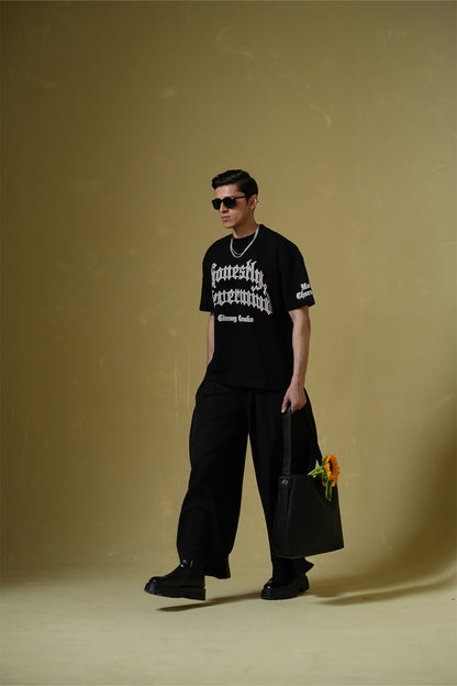 Buy Nevermind Black Oversized T-Shirt Online at Main Character India