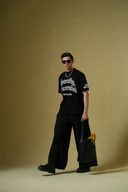 Buy Nevermind Black Oversized T-shirt Online at Main Character India