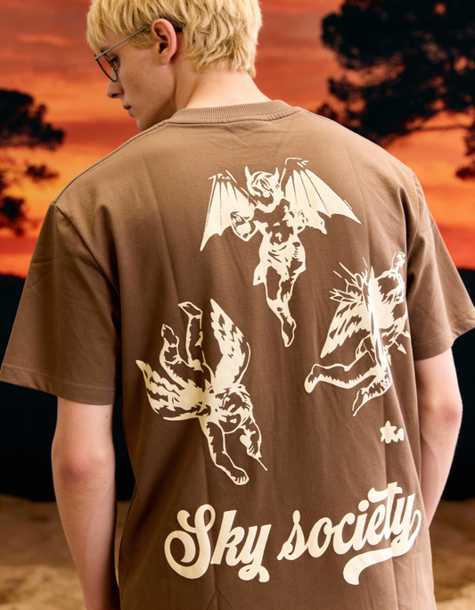 Sky Society Light brown oversized t-shirt - Buy Oversized T-Shirts Online in India at Main Character