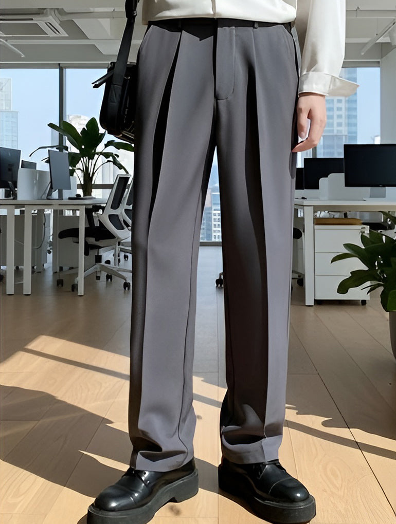 Buy Grey Straight Korean Pant Online at Main Character India