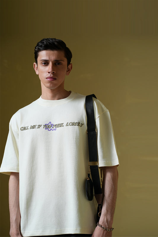 Call Me Cream Oversized T-Shirt - Buy Old Money Online in India at Main Character