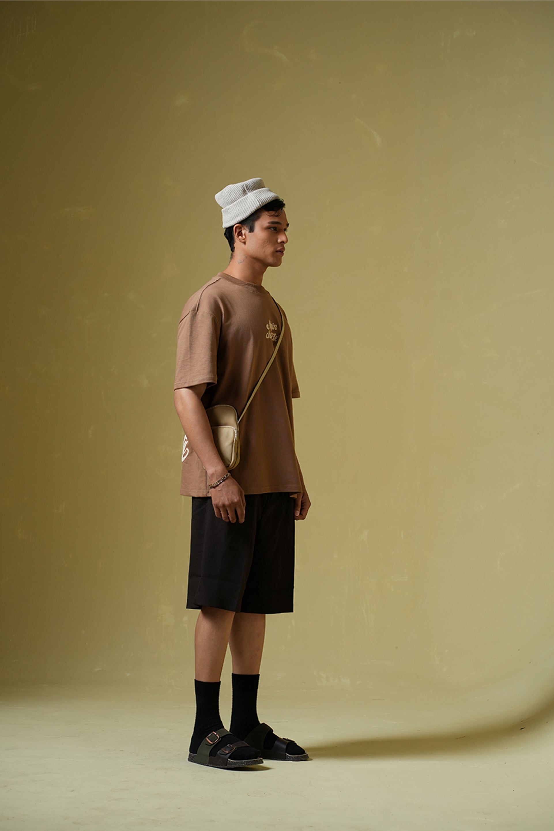Buy Sky Society Light brown oversized t-shirt Online at Main Character India