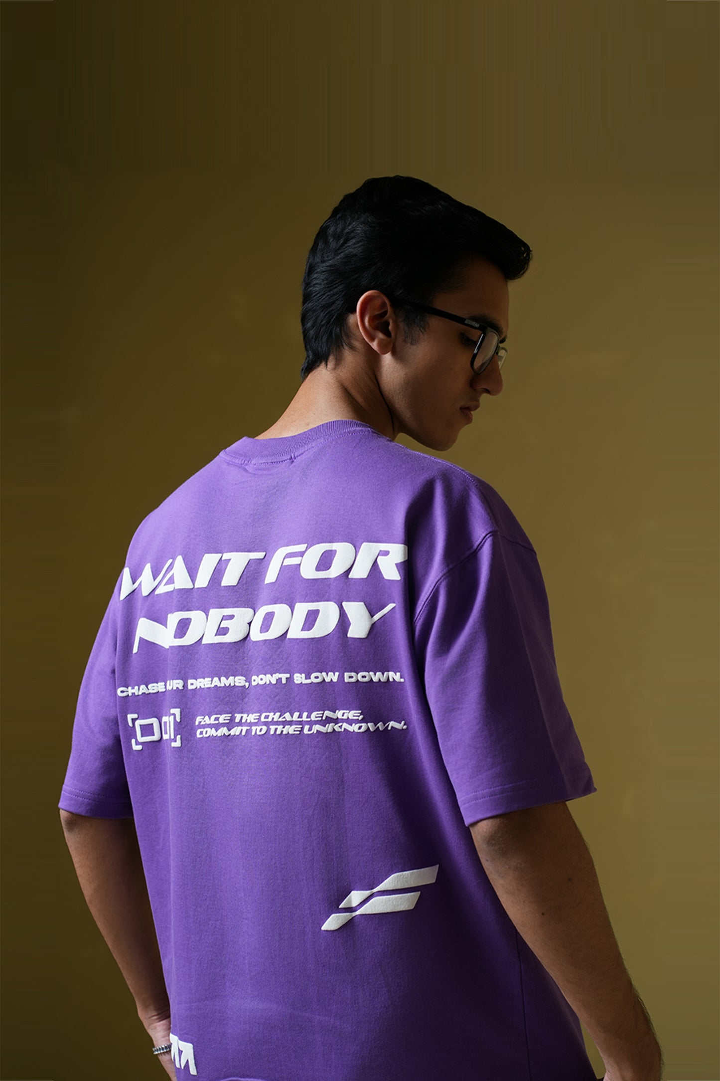 Wait For Nobody Purple Oversized T-Shirt