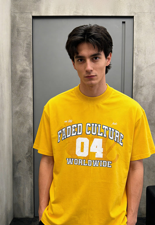 Faded Culture Yellow Heavyweight-Oversized T-Shirt