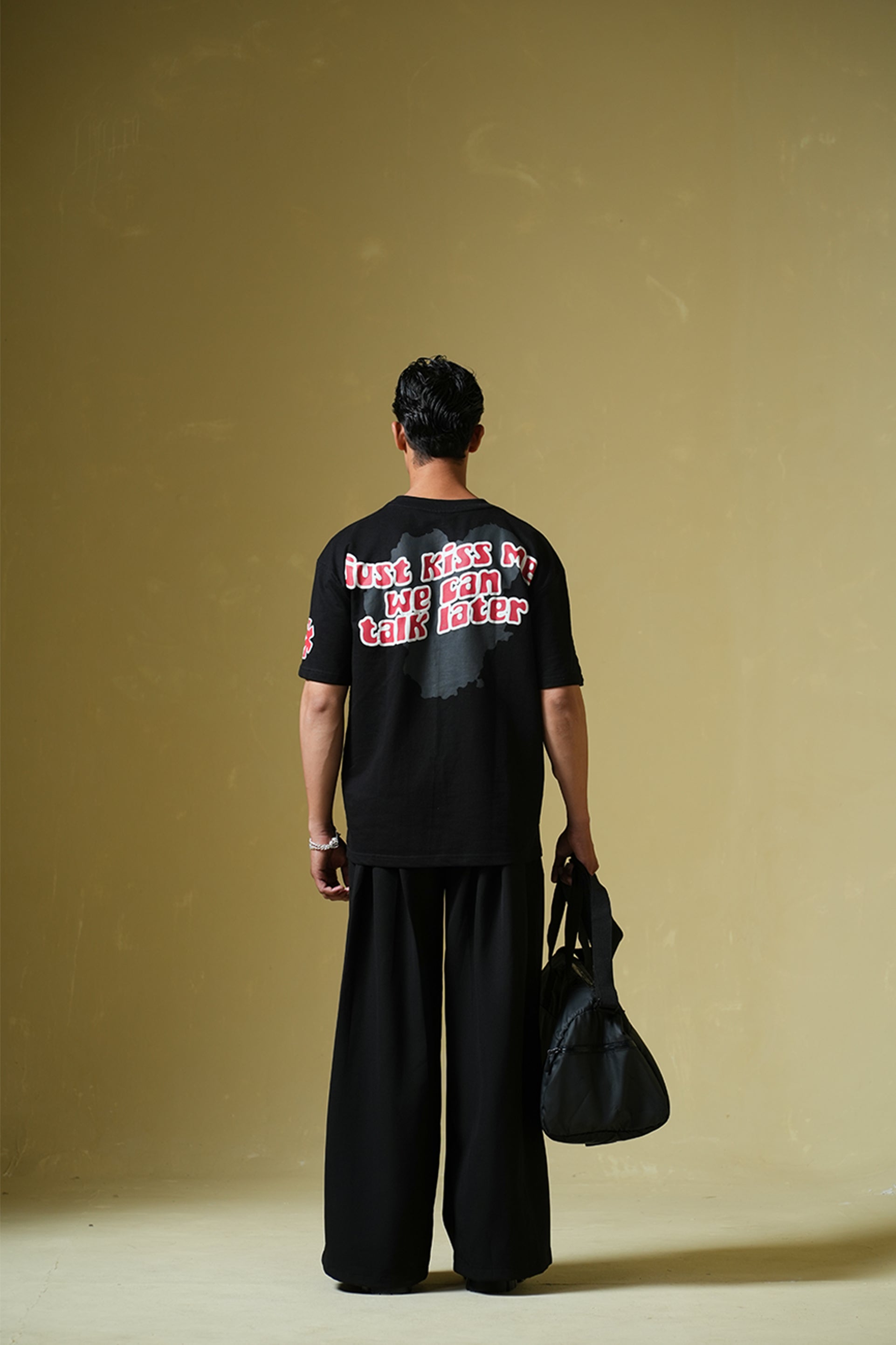 Buy Talk Later Black Oversized T-shirt Online at Main Character India