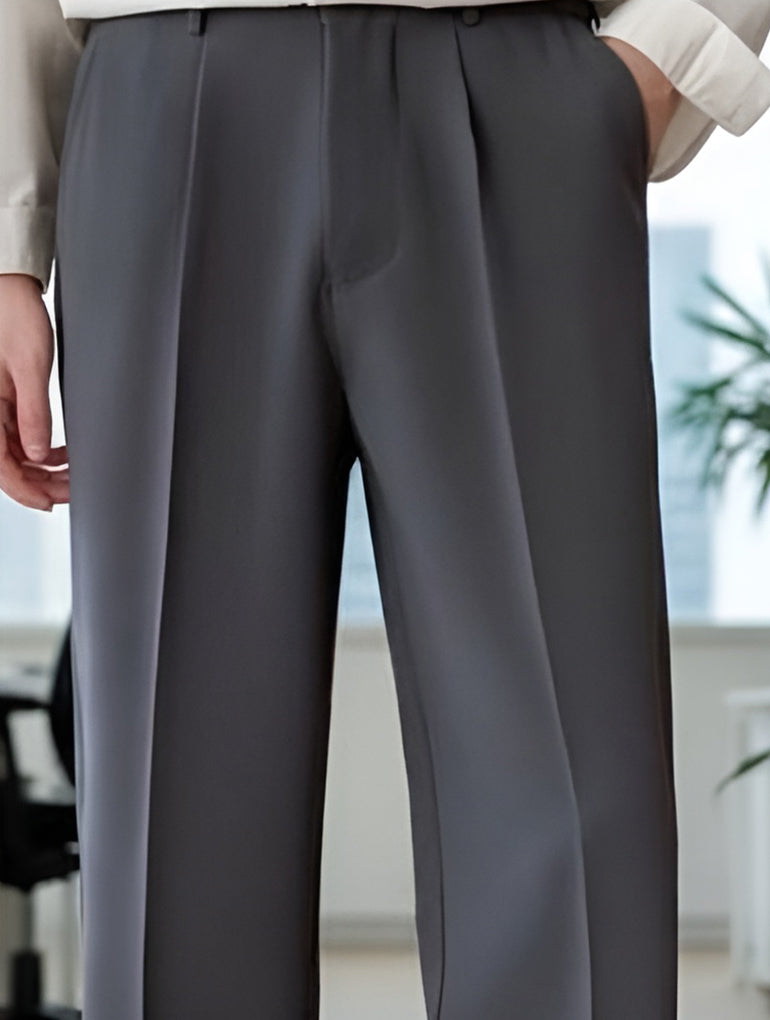 Grey Straight Korean Pant