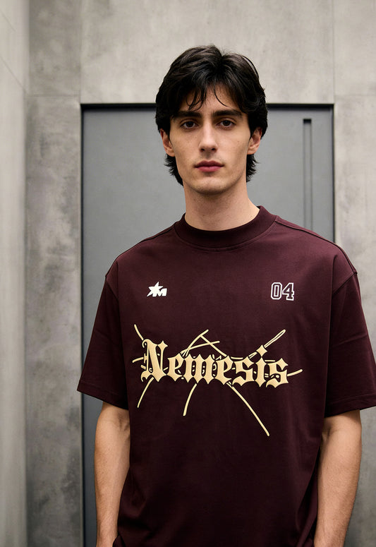 Nemesis Brown Heavyweight-Oversized T-Shirt