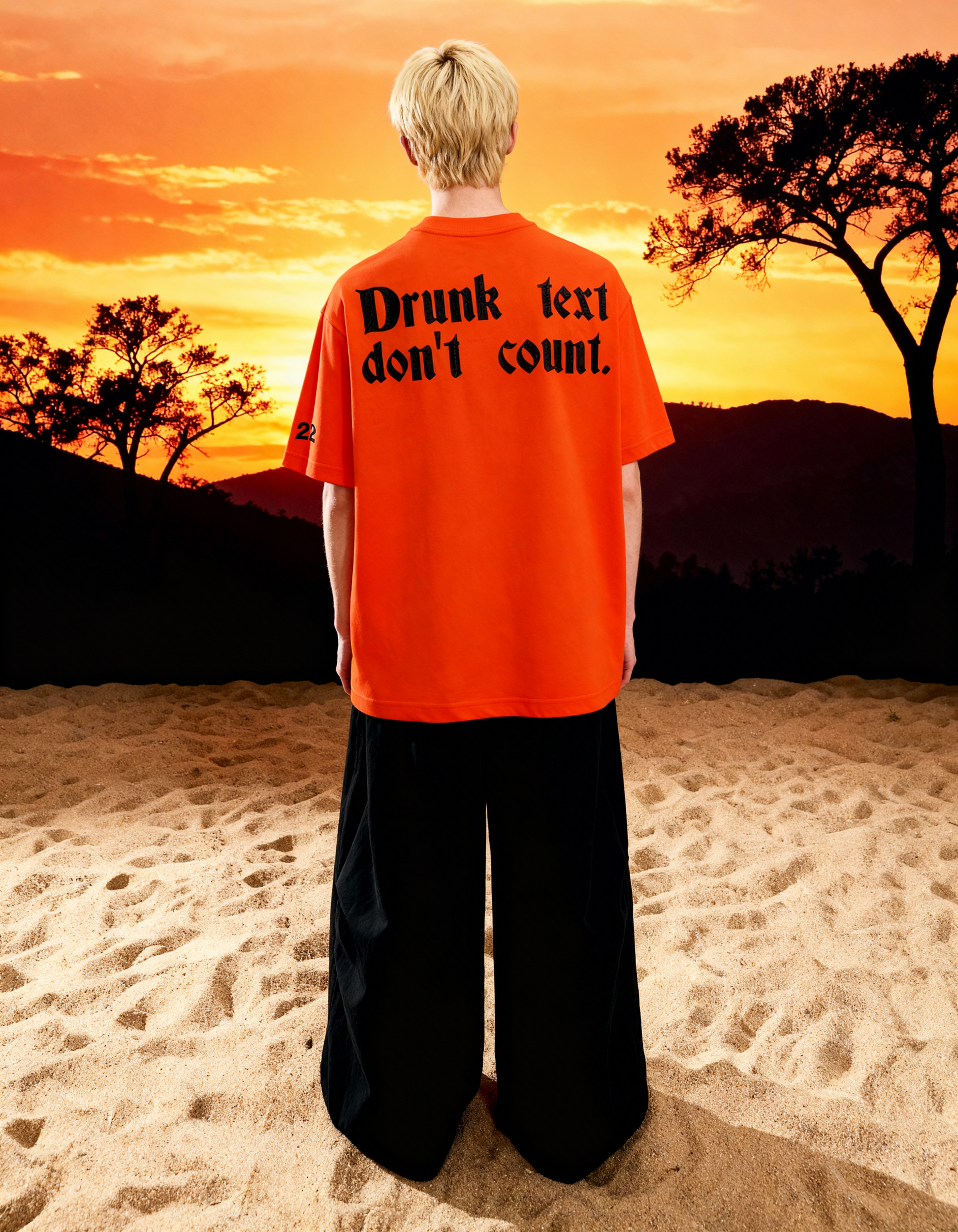 Buy Drunk Text Orange Oversized T-Shirt Online at Main Character India
