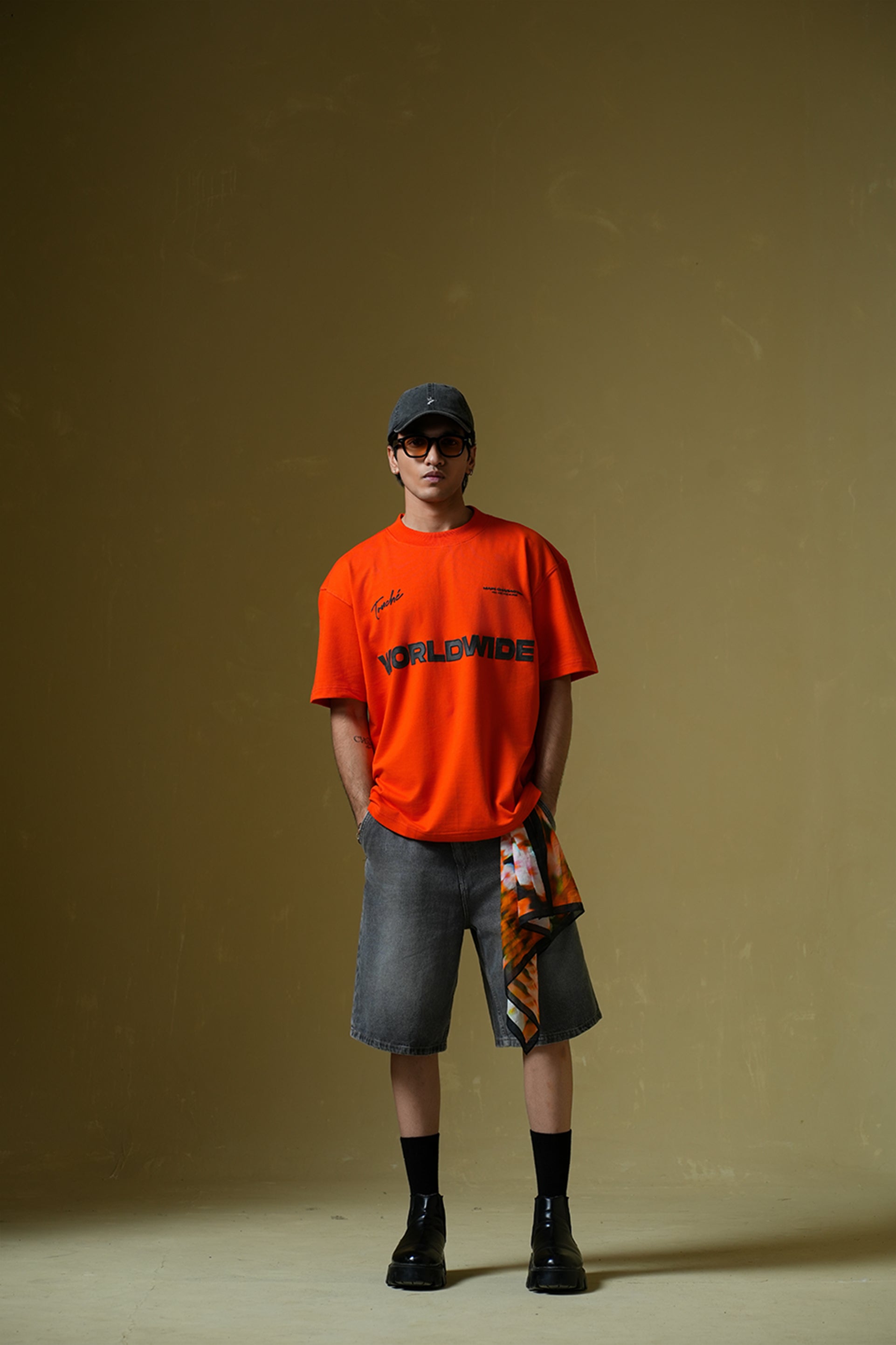 Buy Worldwide Orange Oversized T-shirt Online at Main Character India