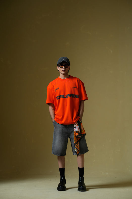 Worldwide Orange Oversized T-Shirt - Buy Shop All Online in India at Main Character