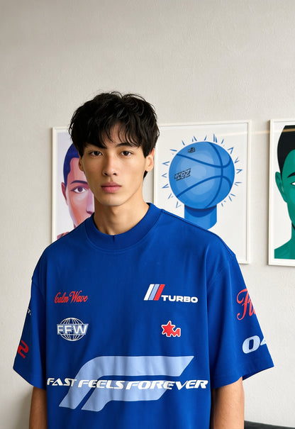 Fast Feel Heavyweight Oversize T-Shirt in Blue