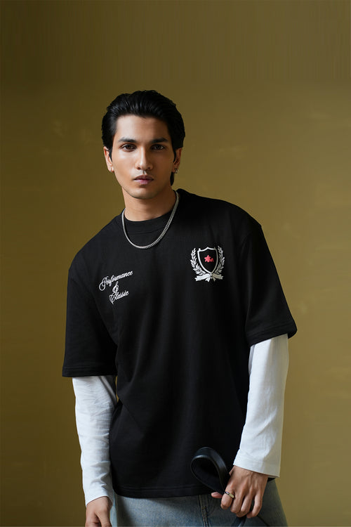 Adrenaline Rush Black Oversized T-Shirt