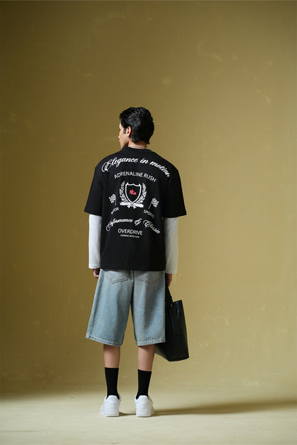 Buy Adrenaline Rush Black Oversized T-shirt Online at Main Character India