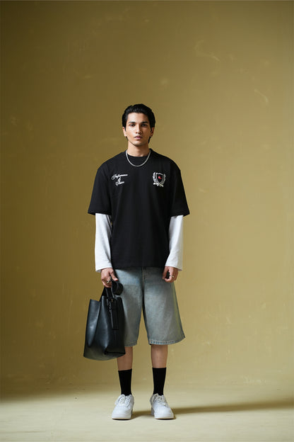 Buy Adrenaline Rush Black Oversized T-shirt Online at Main Character India