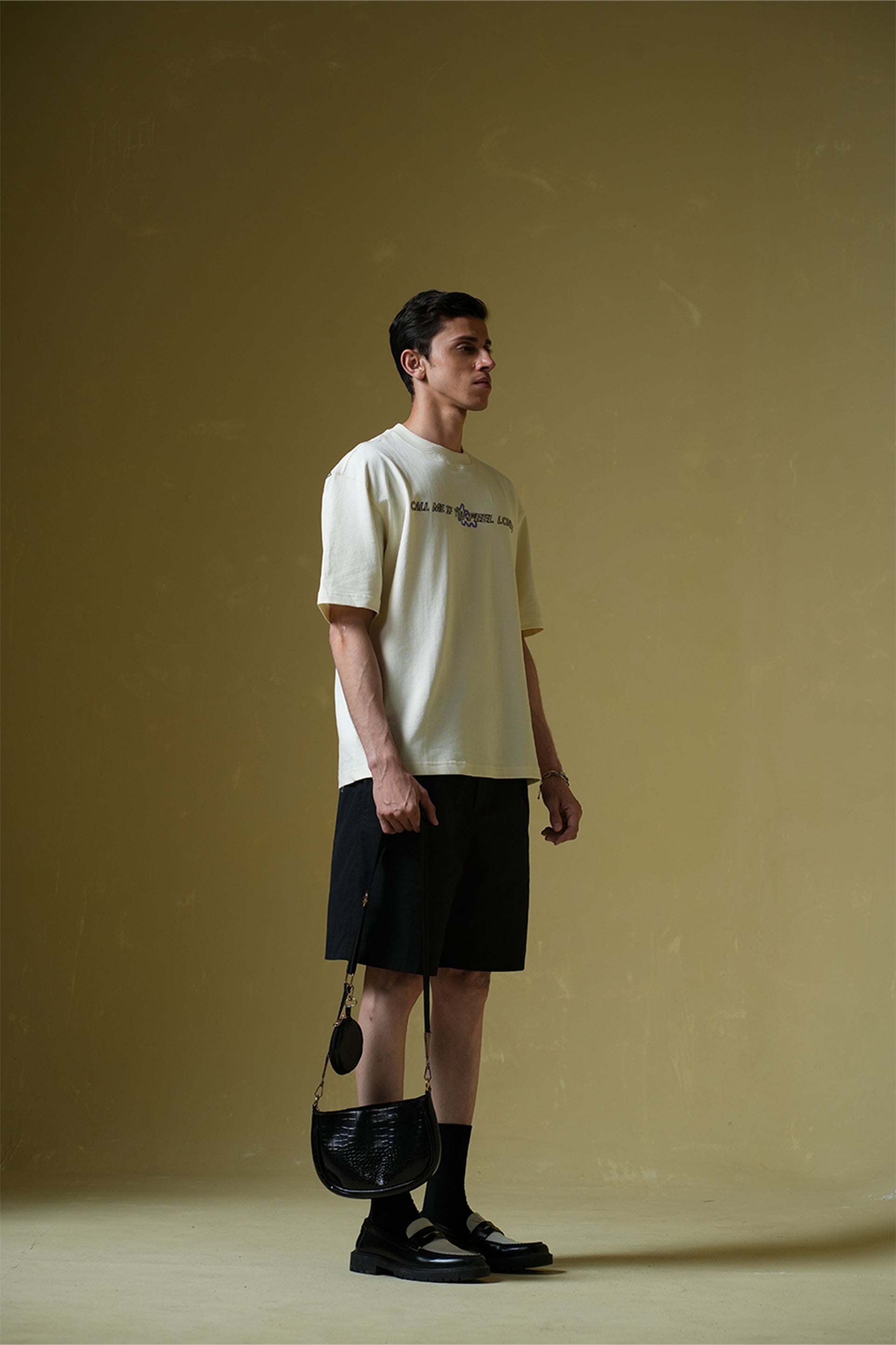 Buy Call Me Cream Oversized T-Shirt Online at Main Character India