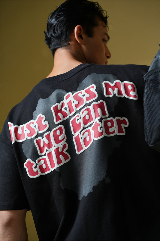 Talk Later Black Oversized T-shirt - Buy Oversized T-Shirts Online in India at Main Character