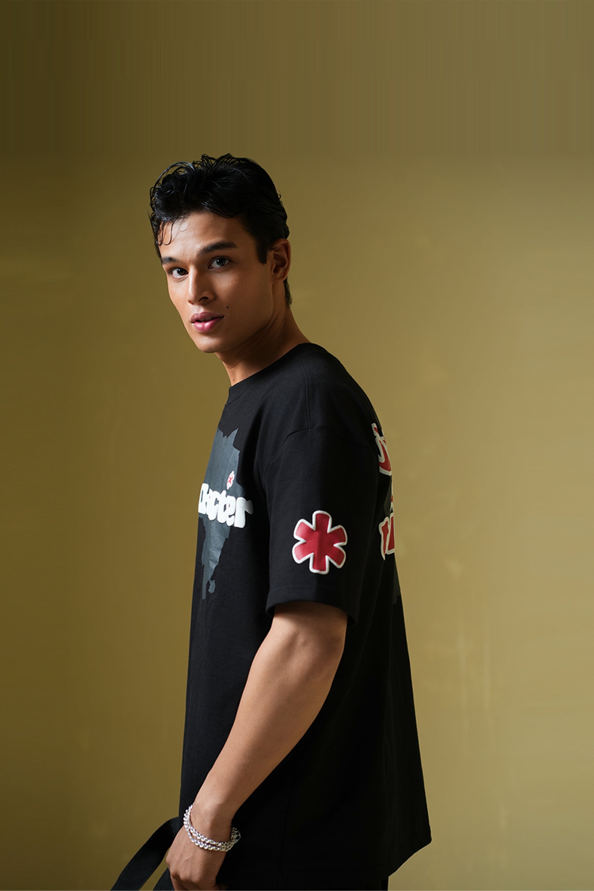 Buy Talk Later Black Oversized T-shirt Online at Main Character India
