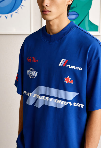 Fast Feel Heavyweight Oversize T-Shirt in Blue