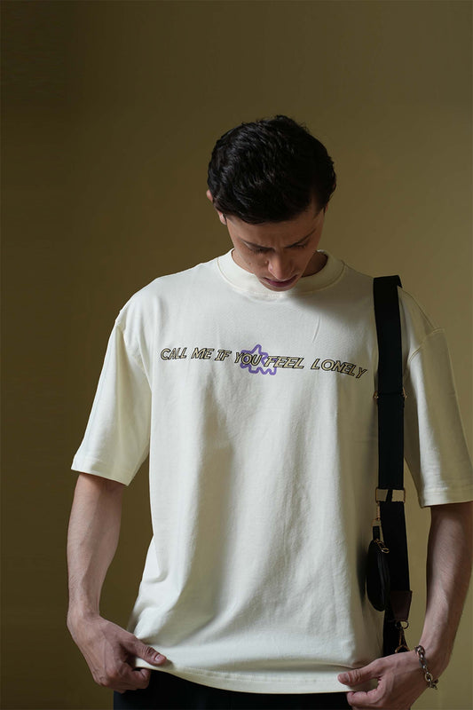 Call Me Cream Oversized T-Shirt - Buy NEVER SEEN BEFORE Online in India at Main Character