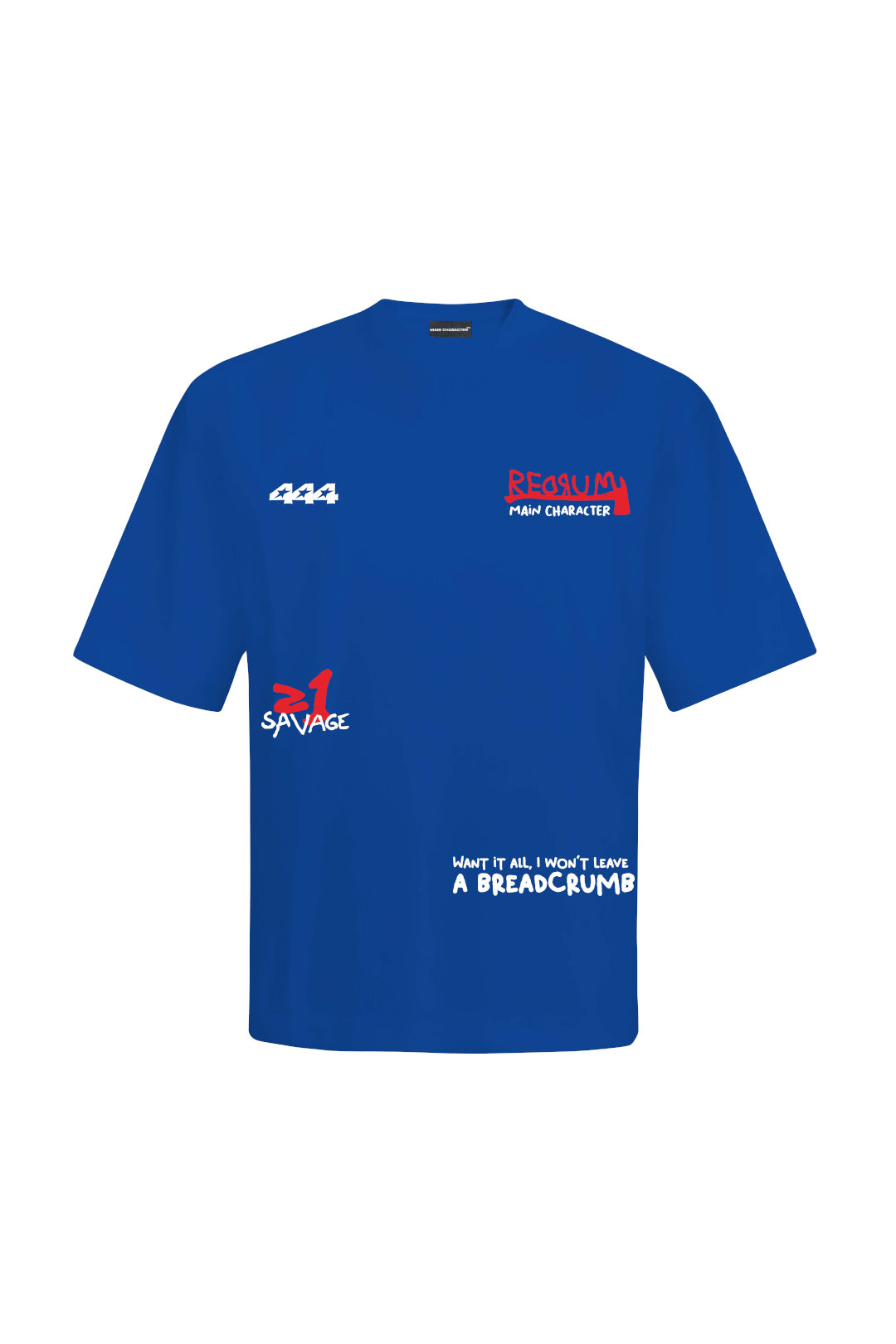 Redrum Royal Blue Oversized T-Shirt