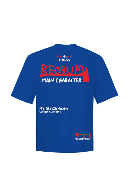 Redrum Royal Blue Oversized T-Shirt