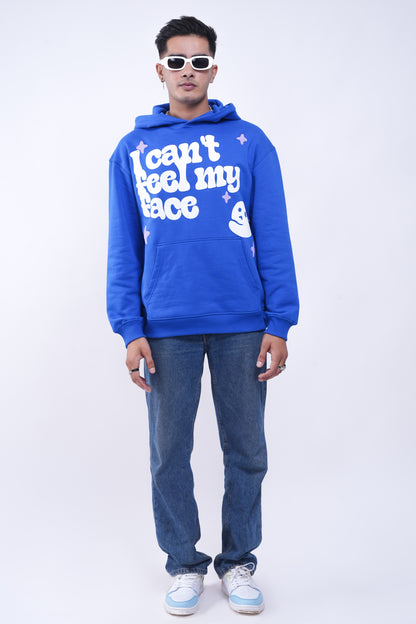 Can't Feel My Face Blue Oversized Hoodie