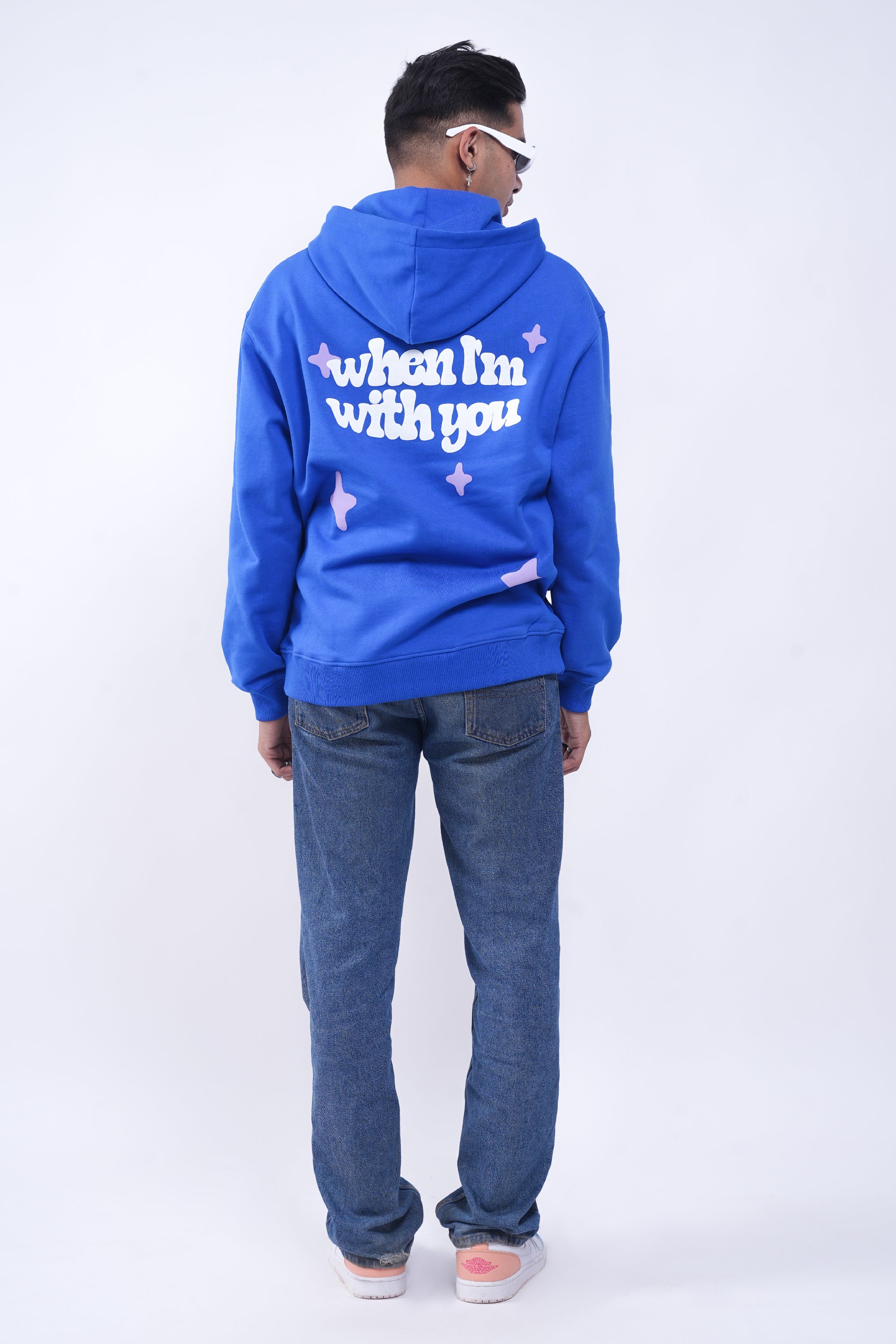 Can't Feel My Face Blue Oversized Hoodie