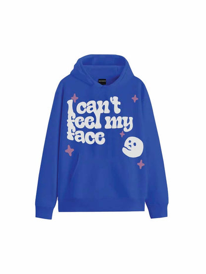 Can't Feel My Face Blue Oversized Hoodie