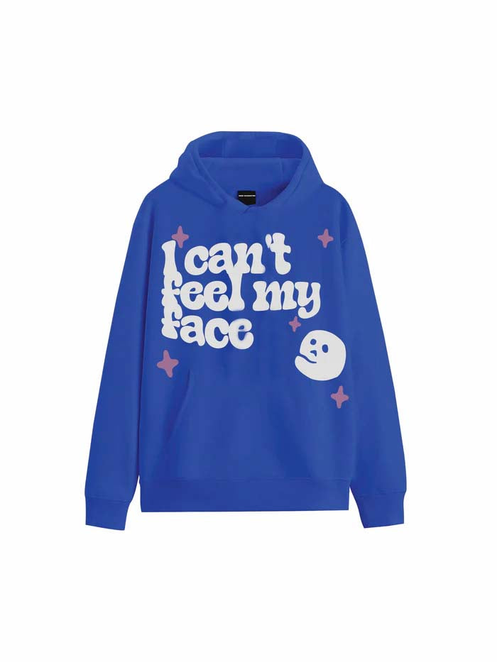 Can't Feel My Face Blue Oversized Hoodie