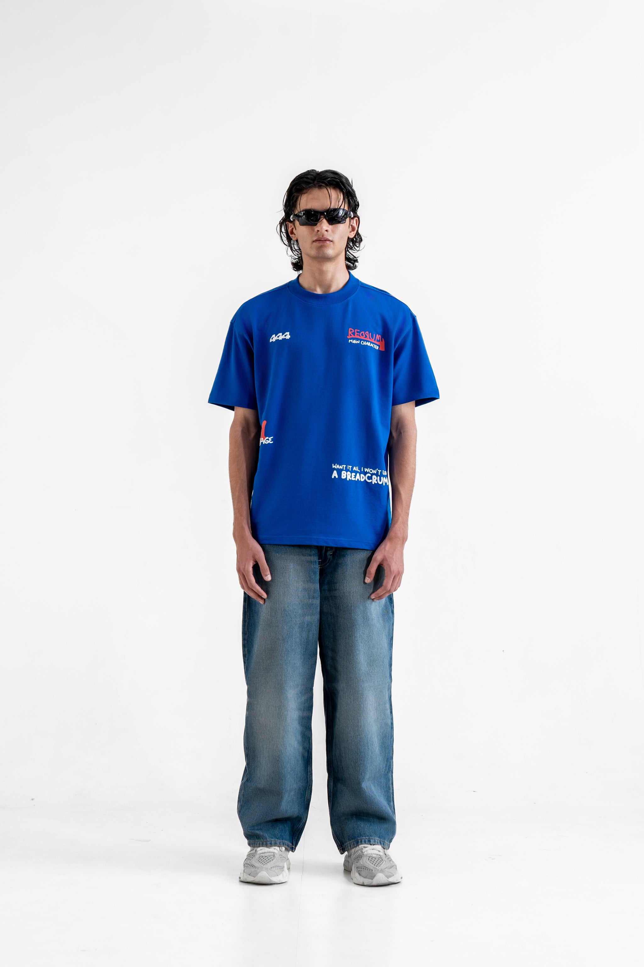 Redrum Royal Blue Oversized T-Shirt