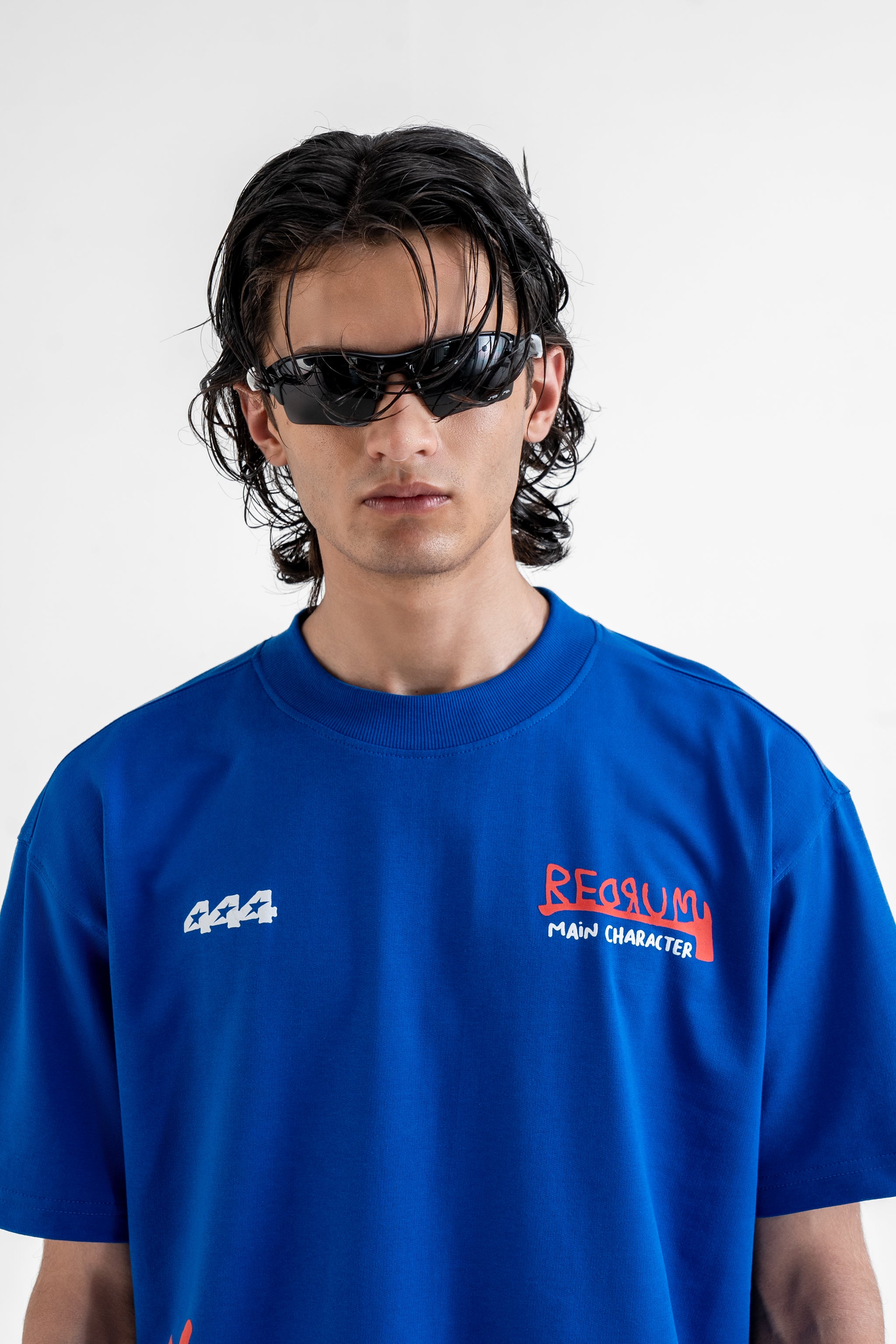 Redrum Royal Blue Oversized T-Shirt