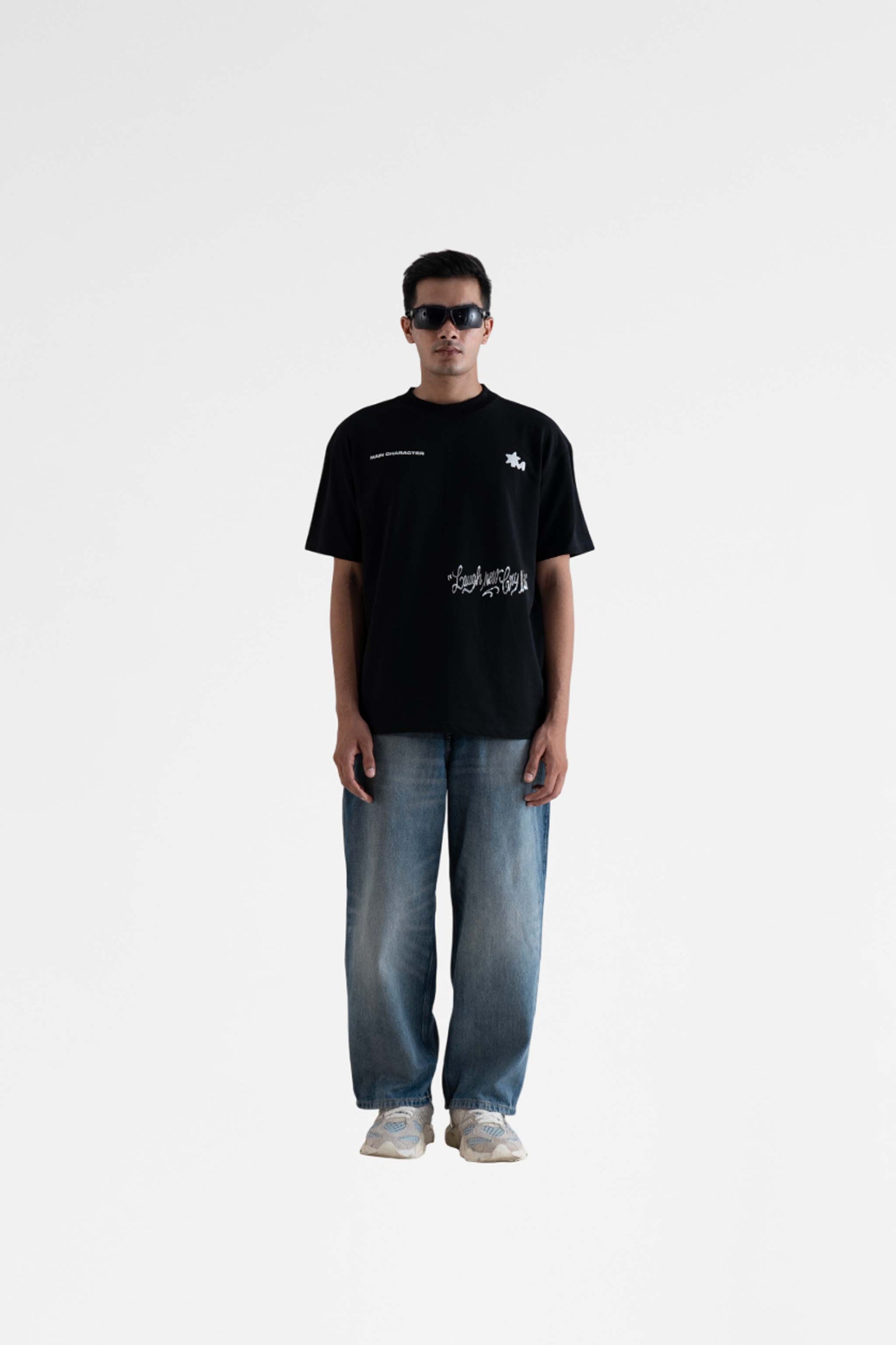 Buy Laugh Now Black Oversized T-Shirt Online at Main Character India