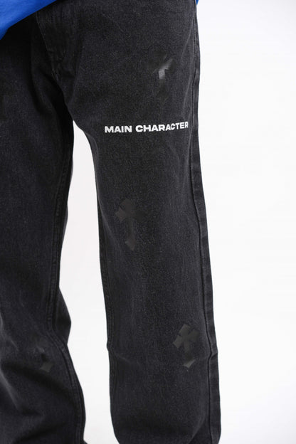Stonewashed Black Denim
